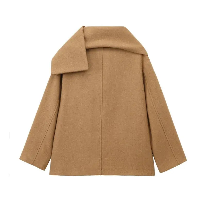 Women Winter Coat with Scarf | Long Sleeves | Round Neck