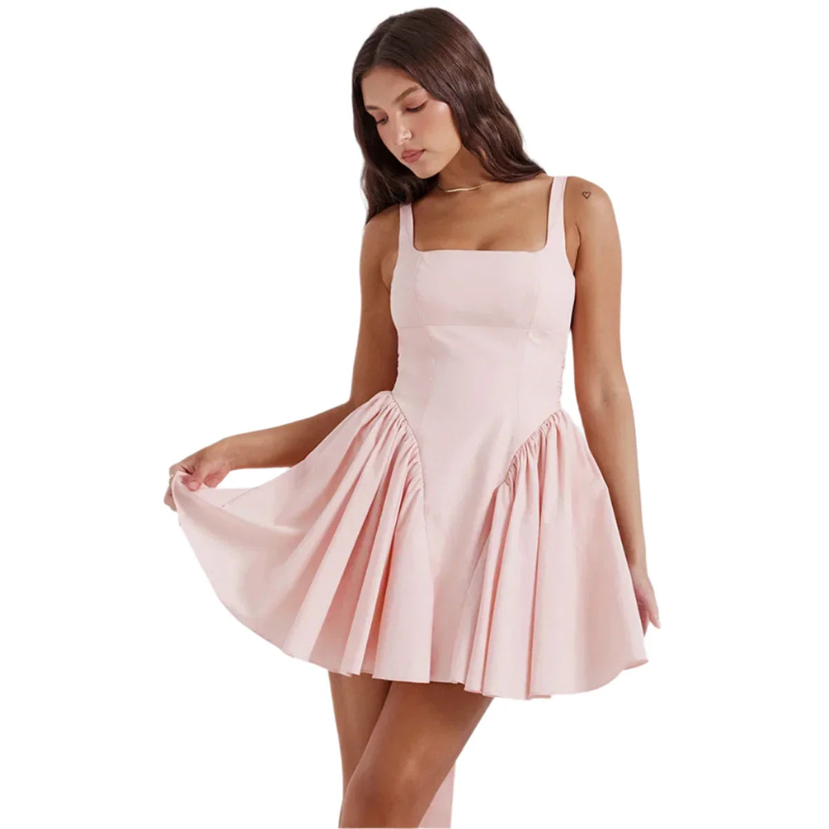 Women Mini Backless A Line Dress | Summer Bow Dress Pink