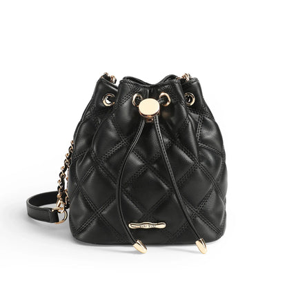 Women Classic Leather Bucket Bag | Lingge Chain Bag black