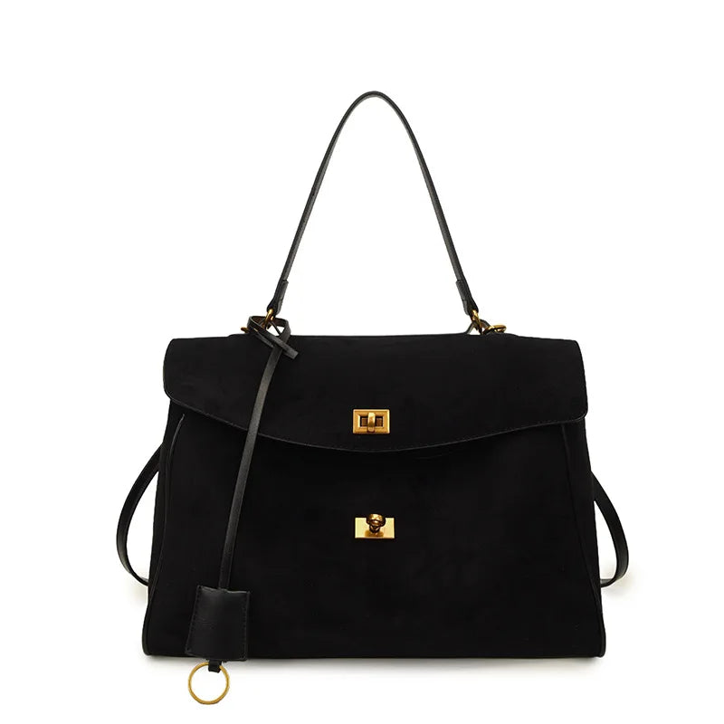 Women French Handbag | Luxury Shoulder Bag | Large Capacity Metal Buckle Tote Bag