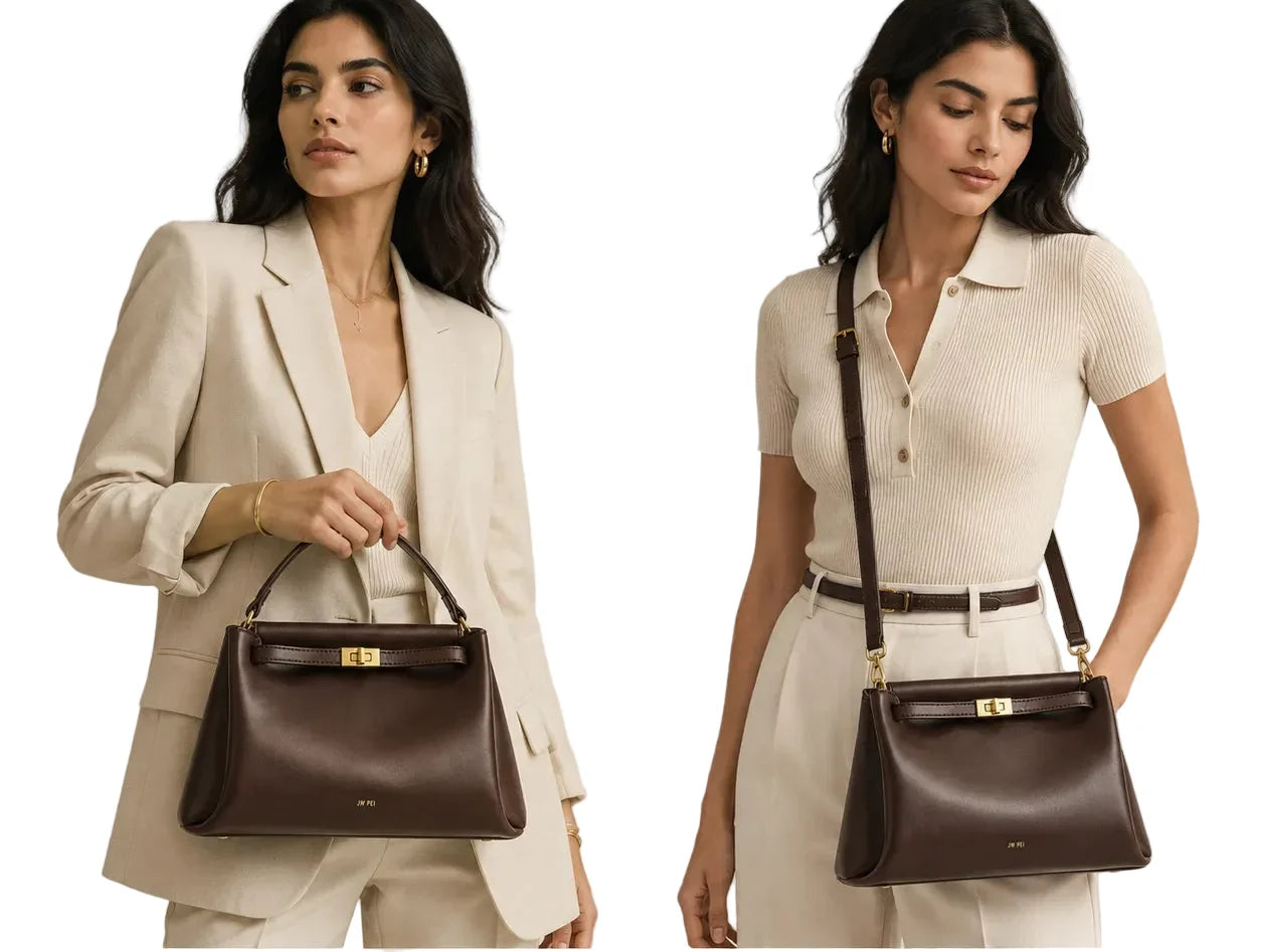 Women Leather Small Bag | Crossbody Purse | Top Handle Bag | Shoulder Satchel Bag | Square