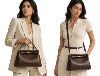 Women Leather Small Bag | Crossbody Purse | Top Handle Bag | Shoulder Satchel Bag | Square