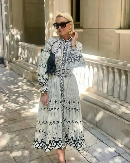 Bliss | Women's A-Line Tummy Control Flowy Printed Dress Cocktail