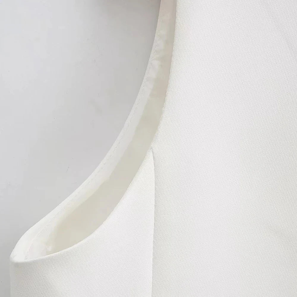 Women Front Button Cropped Waistcoat | Vintage V Neck Sleeveless Chic Top
