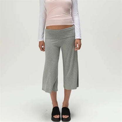 Women Gaucho Pants | Low Rise | Cropped | Wide Leg Capri Pants | Summer