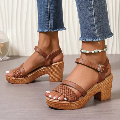 Plum | Women's Woven Platform Sandals