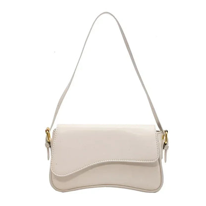 Women Vintage Leather Crossbody Bag | Small Flap Shoulder Bag White