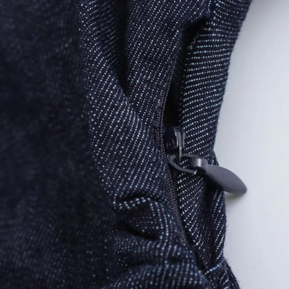 Women Denim Midi Dress | Ruched Waist | Fitted Dress