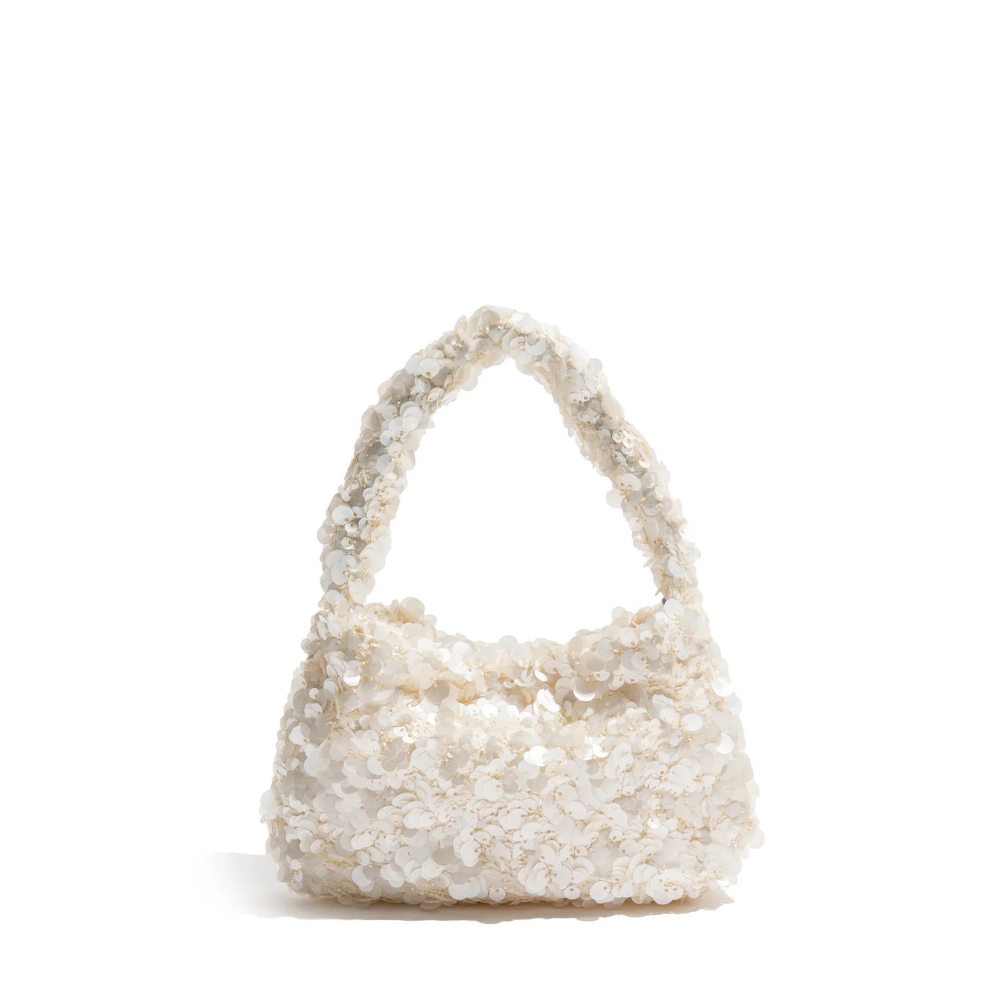 Women Glitter Sequin Bag | Evening Party Chain Crossbody Satchel Bag | Versatile Clutch Bag White