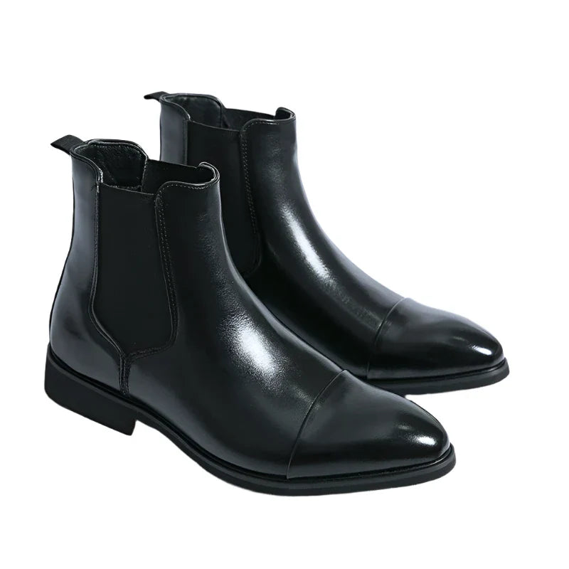 Men Chelsea Boots | Red Sole Leather | Heeled Boots | Ankle Boots