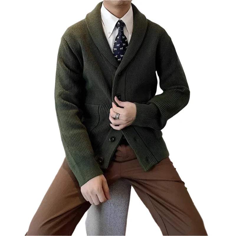 Men Wool Blend Buttoned Sweater | Casual Long Sleeve Vintage Cardigan