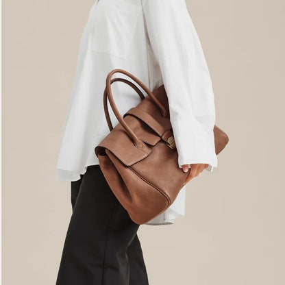 Women Large Capacity Leather Retro Handbag