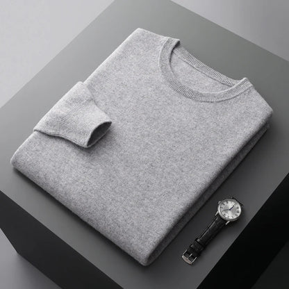 Men Pure Wool Sweater | Casual Pullover | Cashmere Knitting Light Grey