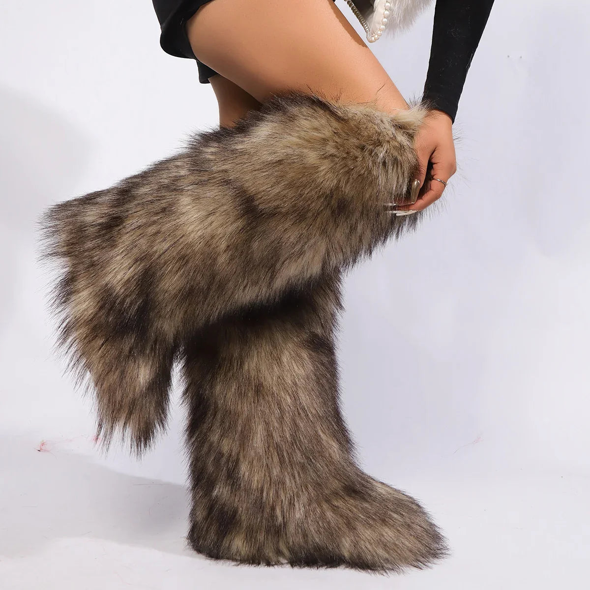Women Over-The-Knee Boots | High Boots | Winter | Fur Snow Boots | Warm Boots | Non-Slip Brown 3