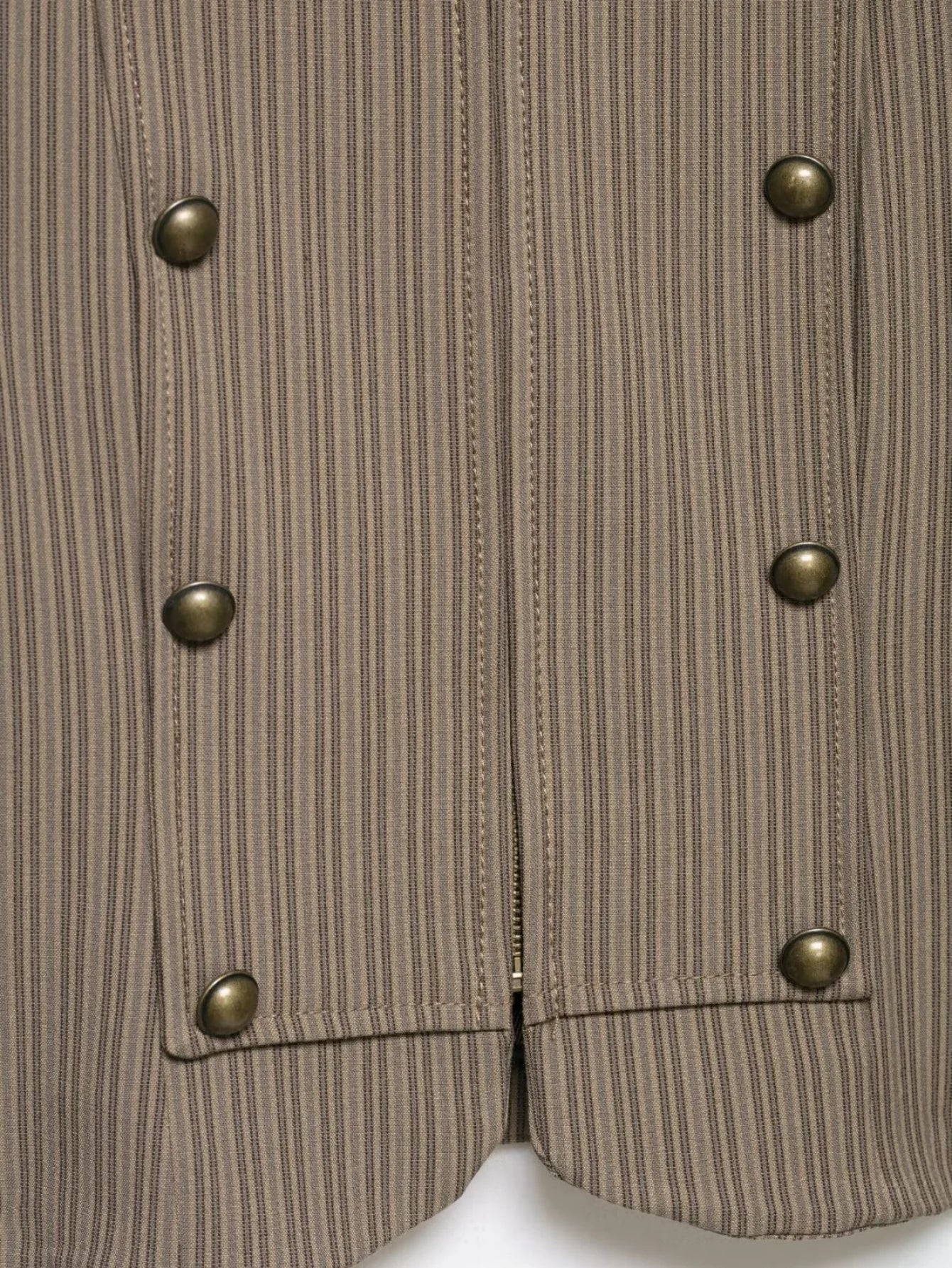 Women Short Coat | Spring | Striped Short Blazer | Long Sleeves | Napoleon Jacket