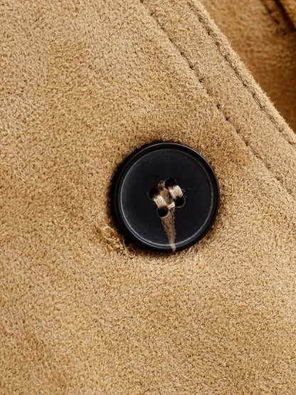 Women Suede Fur Collar Coat | Long Sleeve | V-Neck | Warm | Slim Fit Jacket | Winter | Party | Streetwear