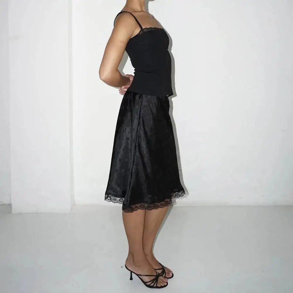 Women Polka Dot Lace Skirt | High Waist | Mini Skirt
