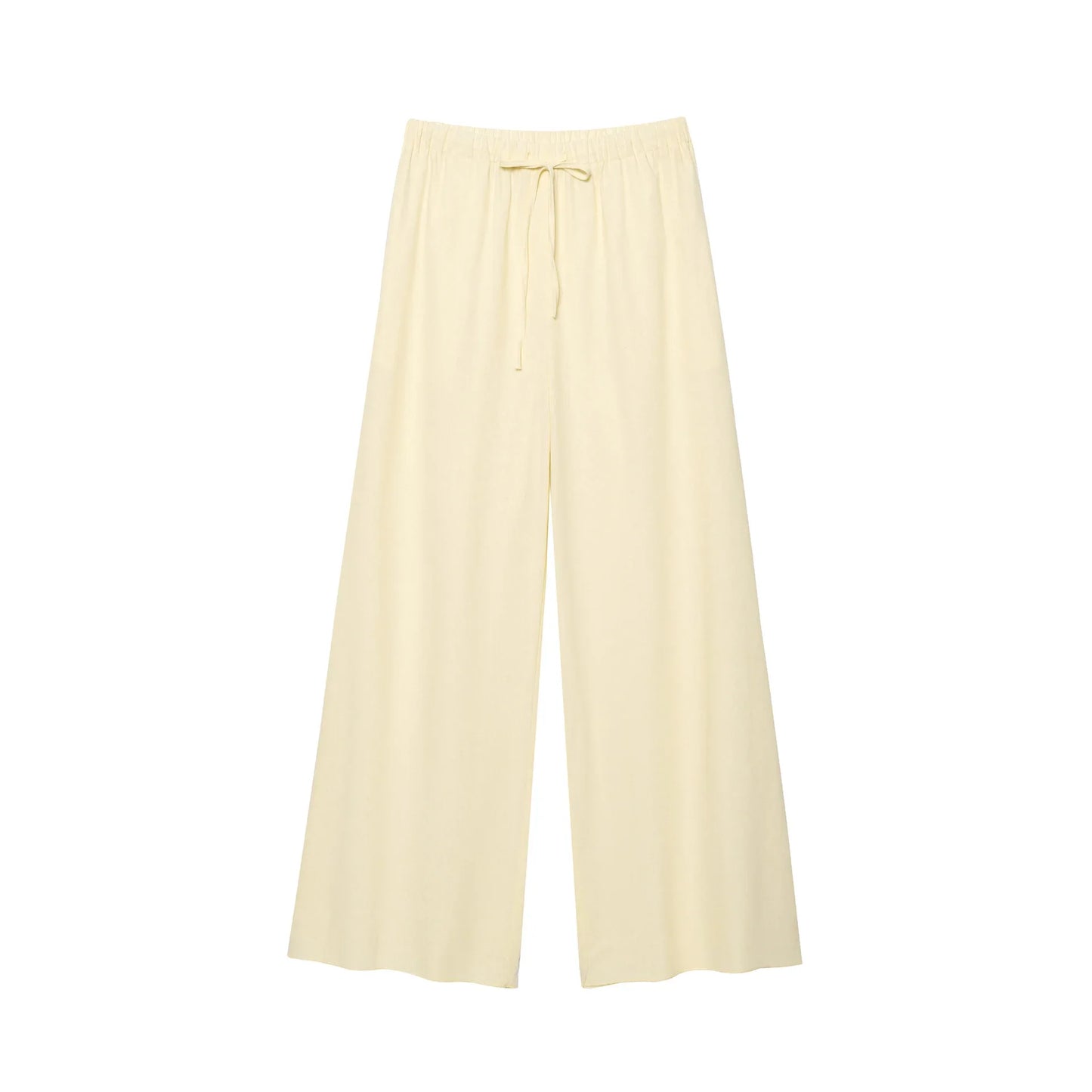 Women Butter Yellow Top and Pants Set | Puff Sleeve Blouse | Wide Leg Pants | Summer Vacation Set Pant
