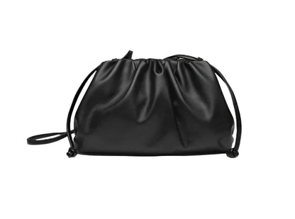 Women Leather Pouch | Shoulder Bag | Crossbody Bag medium black