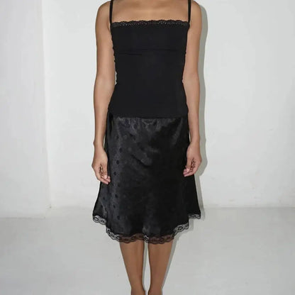 Women Polka Dot Lace Skirt | High Waist | Mini Skirt