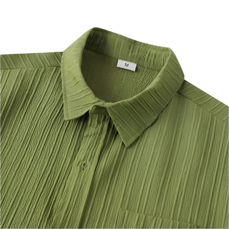 Men Cotton Linen Summer Shirt | Short Sleeve Button Down | Beach Shirt | Casual Breathable Holiday Hawaiian Shirt