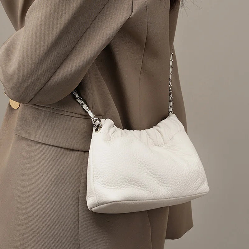Women Genuine Leather Cloud Bag | Dumpling Shoulder Bag
