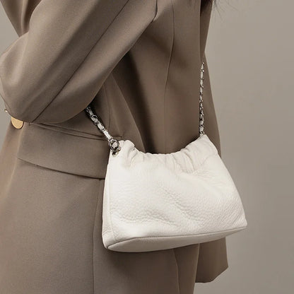 Women Genuine Leather Cloud Bag | Dumpling Shoulder Bag