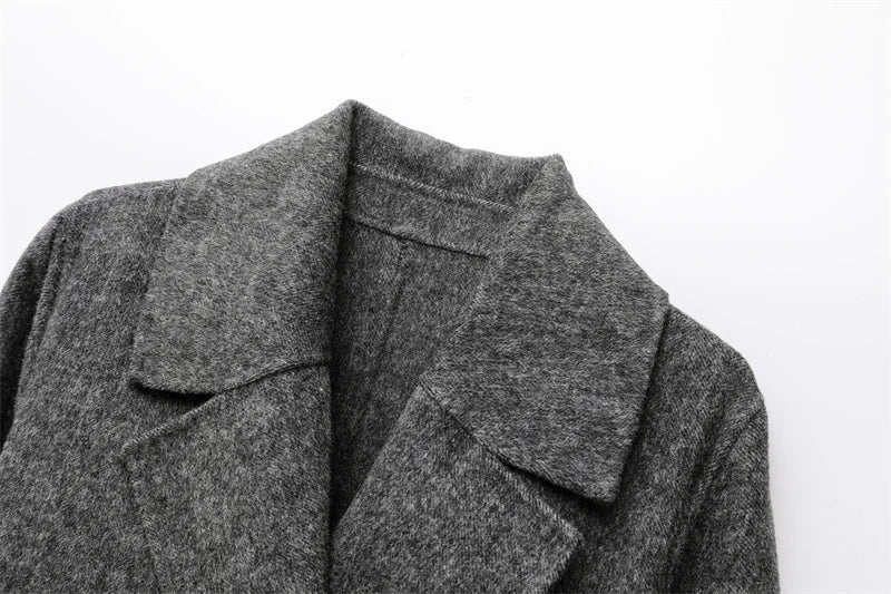 Women Wool Coat With Belt | Double Breasted | Woolen Coat | Trench Coat