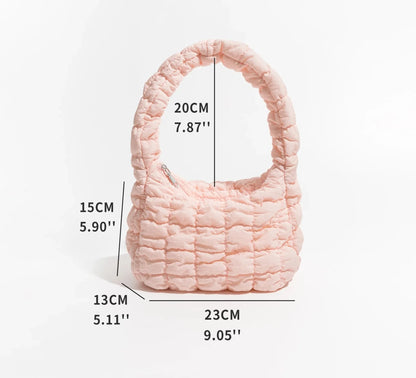 Women Small Puffer Bag | Fluffy Quilted Padding Handbag