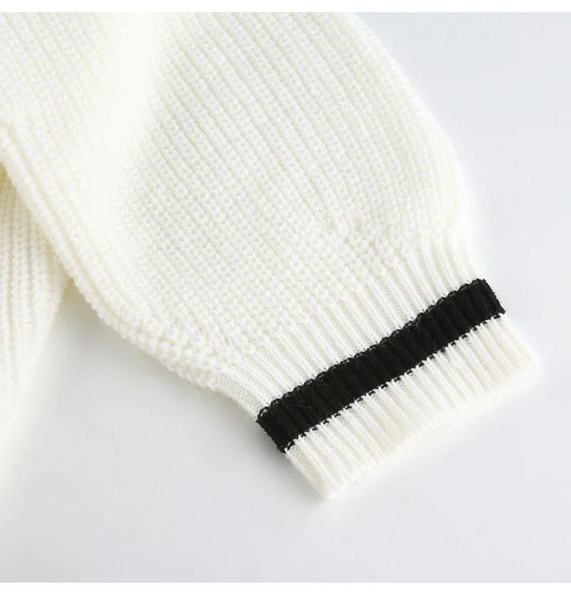 Women Loose Sweater | Autumn | Knitted Pullover | Long Sleeve | V-Neck Knitted Sweater