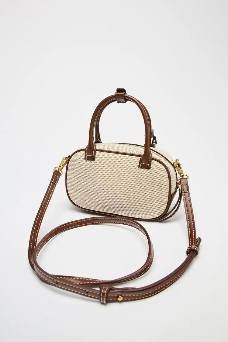 Women Mini Handbag | Vintage Crossbody Bag | Luxury Design Handbag | Small Shoulder Bag Light Beige