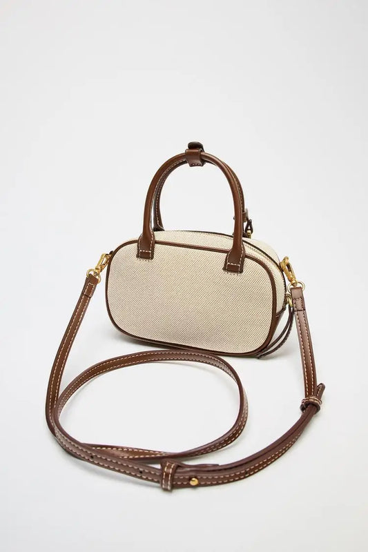 Women Mini Handbag | Vintage Crossbody Bag | Luxury Design Handbag | Small Shoulder Bag Light Beige