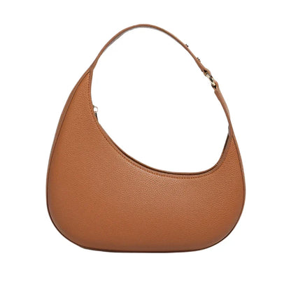 Women Vintage Half Moon Bag | Lychee Texture Rivet Underarm Bag