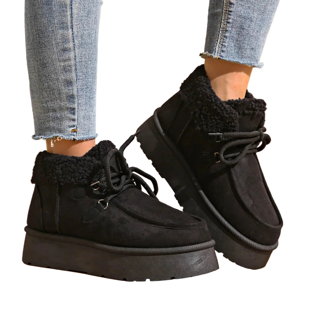 Women Winter Snow Boots | Fleece Lined | Thick Casual Cotton Shoes | Casual Short Boots