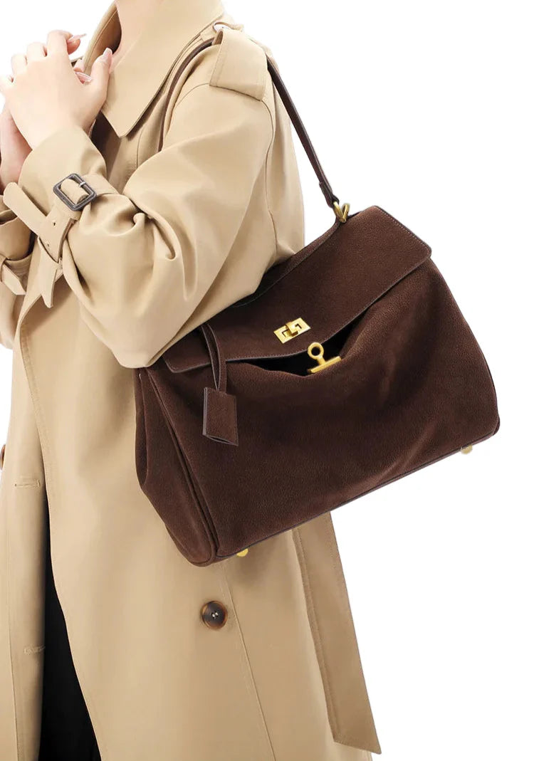 Women French Handbag | Luxury Shoulder Bag | Large Capacity Metal Buckle Tote Bag