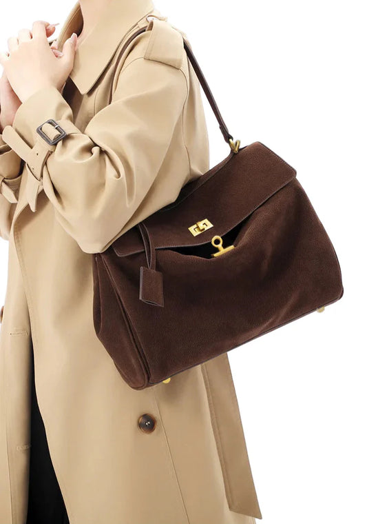 Women French Handbag | Luxury Shoulder Bag | Large Capacity Metal Buckle Tote Bag