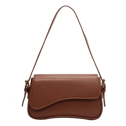 Women Vintage Leather Crossbody Bag | Small Flap Shoulder Bag Brown