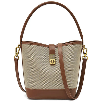 Women Small Bucket Shoulder Bag | Crossbody Handbag | Purse brown