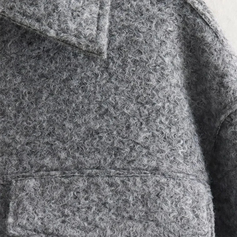 Women Cropped Tweed Coat | Short Wool Blend Jacket