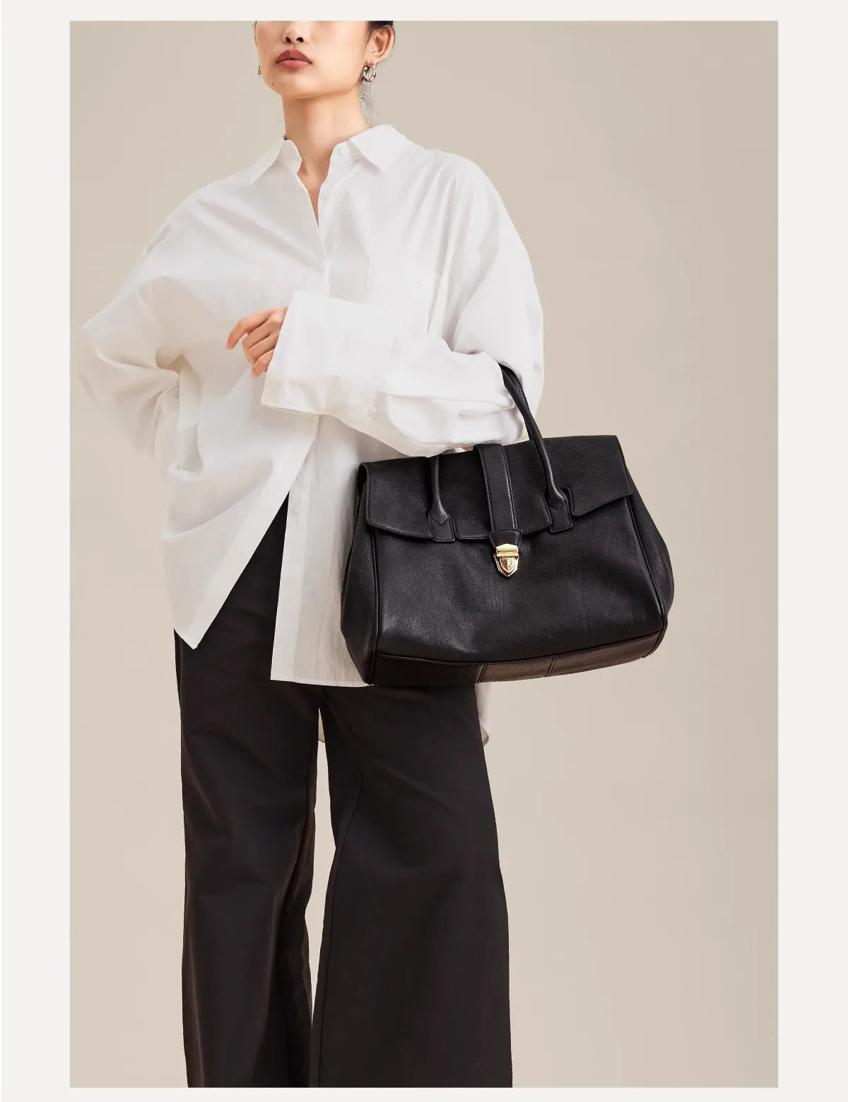 Women Large Capacity Leather Retro Handbag