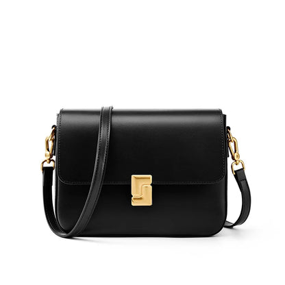 Women Leather Satchel Shoulder Bag black