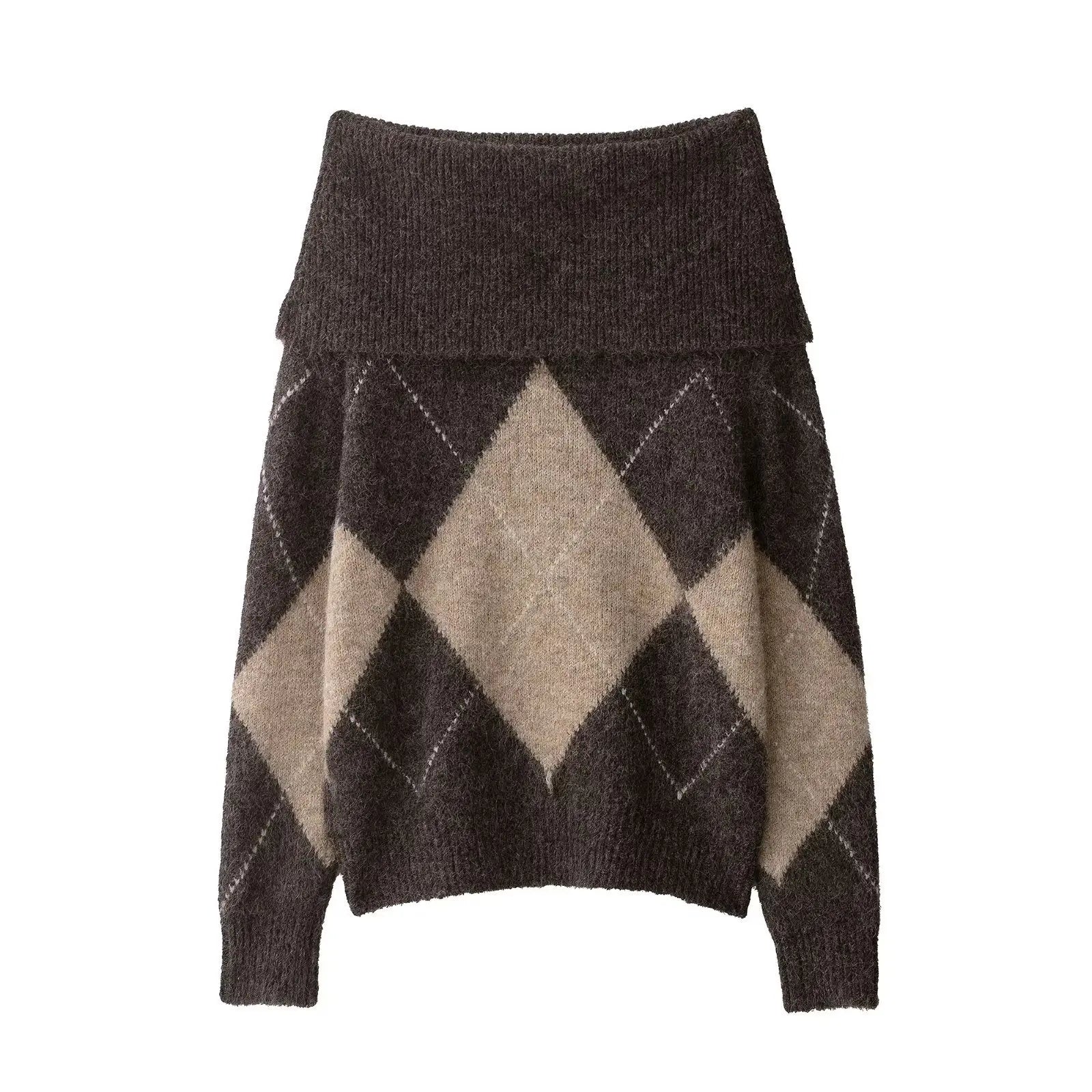 Woman Knitted Pullover | One-Shoulder | Long Sleeved | Casual Cropped Sweater | Off Shoulder Sweater Top