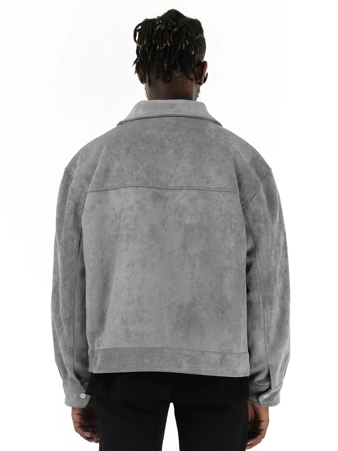 Men Vintage Twin Pocket Jacket | Suede Crock Jacket with Zipper