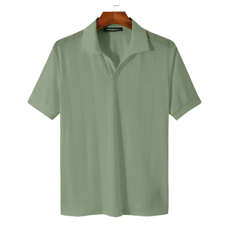 Men Lightweight Polo Shirt | Casual Lapel Short Sleeve Polo Green