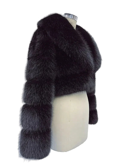 Women Fluffy Cropped Fur Coat | Winter Street Style Fur Jacket