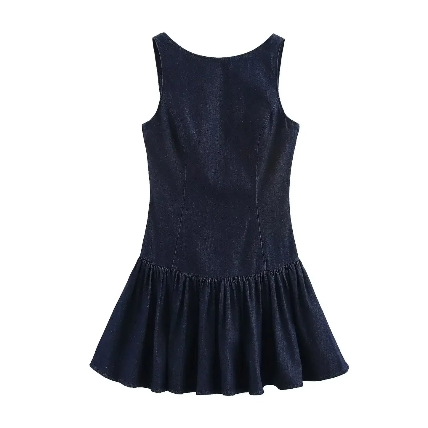 Women Denim Dress | Backless Mini Dress | Evening Dress blue