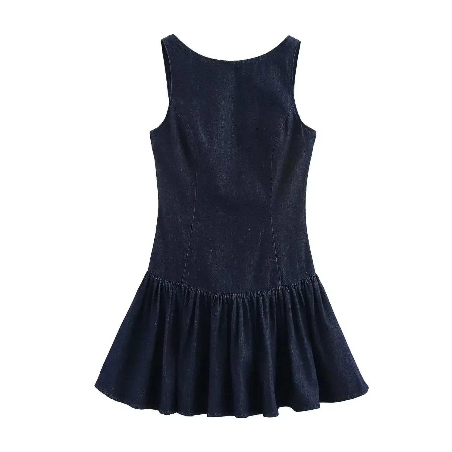 Women Denim Dress | Backless Mini Dress | Evening Dress blue