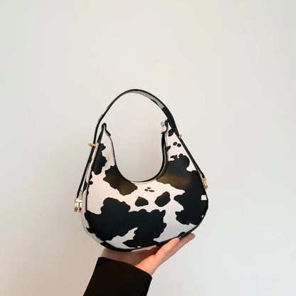 Women Leather Animal Print Underarm Bag | Shoulder Bag cow