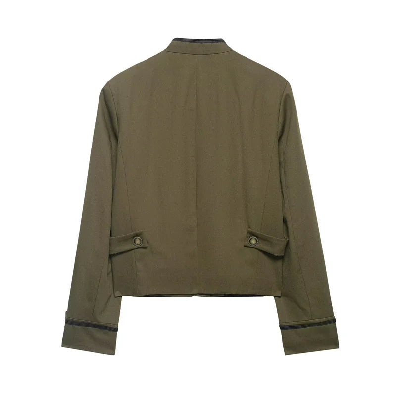 Women Rope Knot Button Jacket | Long Sleeves | Napoleon Jacket