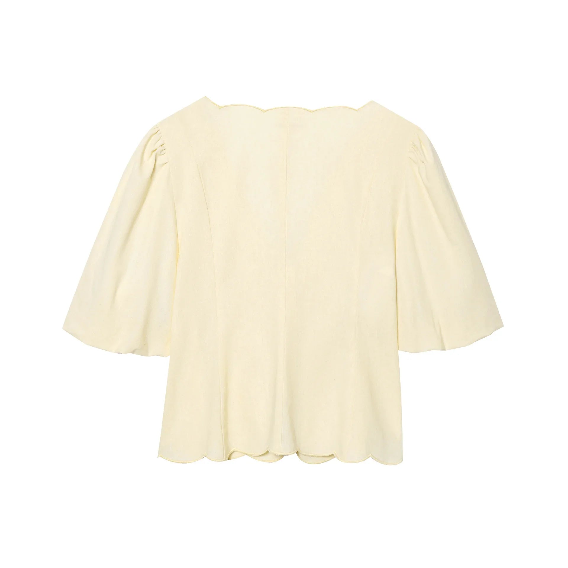 Women Butter Yellow Top and Pants Set | Puff Sleeve Blouse | Wide Leg Pants | Summer Vacation Set